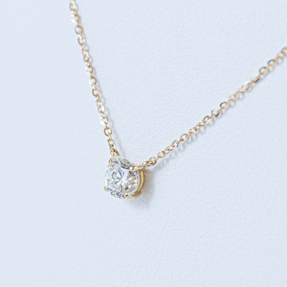 K18/Pt 0.5ct ソリテール ネックレス