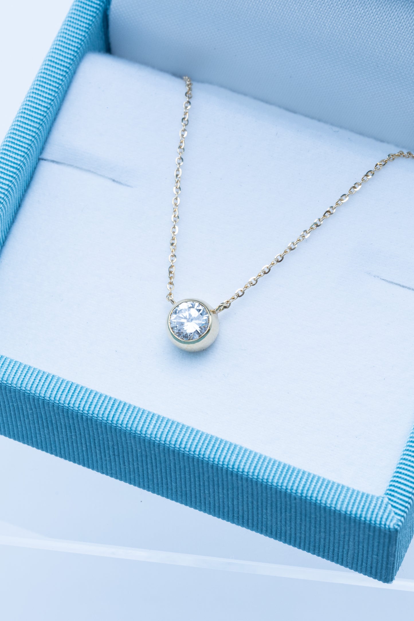 0.5ct ベゼル ネックレス