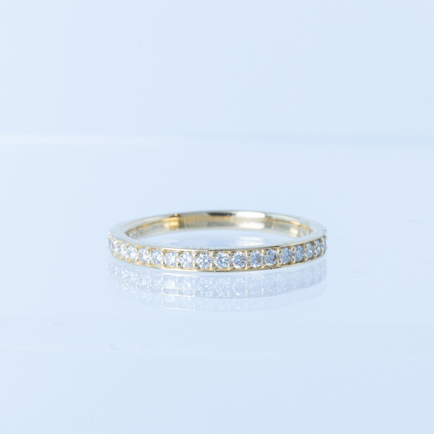 K18/Pt 「レール」ハーフエタニティリング(幅2.0mm)