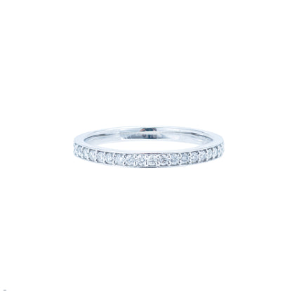 K18/Pt  「レール」ハーフエタニティリング（幅2.0mm）