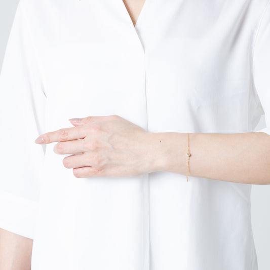 K18/Pt  0.15ct ベゼルブレスレット