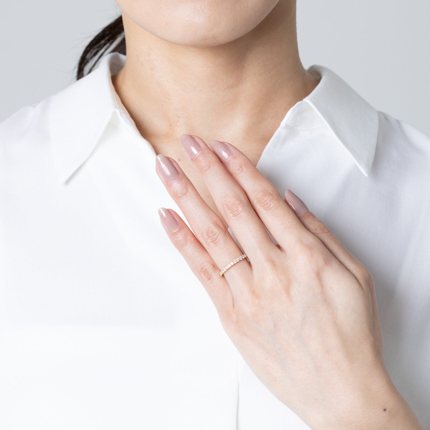 K18/Pt  ハーフエタニティリング S（幅1.7mm）