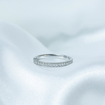 K18/Pt  「レール」ハーフエタニティリング（幅2.0mm）